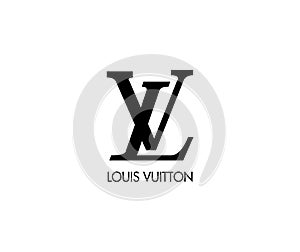 Louis Vuitton logo editorial illustrative on white background
