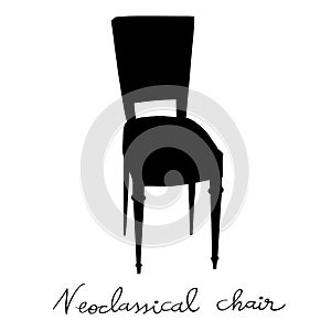 Louis XVI neoclassical chair silhouette photo