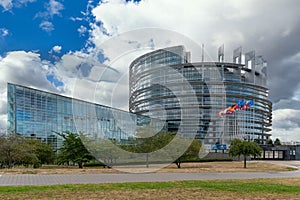 Louise Weiss building, Strasbourg, with tower photo