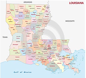 Louisiana administrative map photo