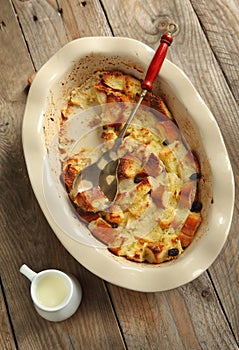 Bread pudding with bourbon sauce