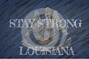 Louisiana ,flag illustration. Coronavirus danger area, quarantined country. Stay strong