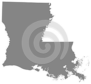 Louisiana map - state in the southeastern region of the United States