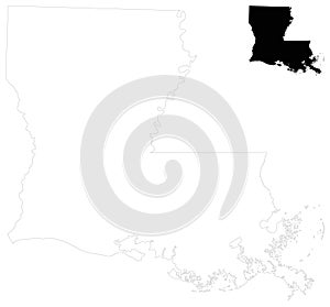 Louisiana map - state in the southeastern region of the United States