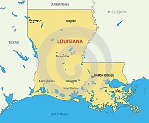 Louisiana - map of state - vector