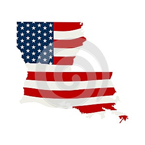 Louisiana patriotic map. Vector graphic design illustration