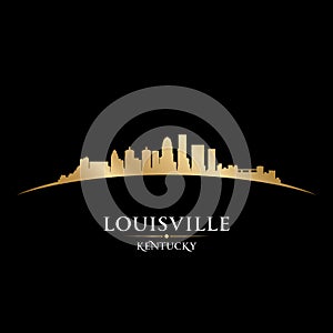Louisville Kentucky city skyline silhouette black background