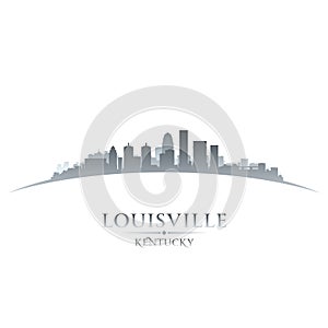 Louisville Kentucky city skyline silhouette white background