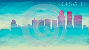 Louisville Kentucky City USA Skyline Vector Silhouette. Broken Glass Abstract Geometric Dynamic Textured. Banner Background. Color