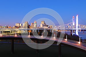 Louisville, Kentucky skyline at dawn