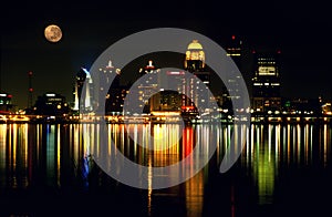 Louisville KY night skyline.