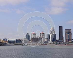 Louisville KY skyline newspaper filter