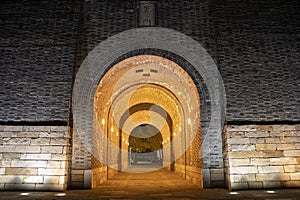 Loumen City Wall at night in Suzhou