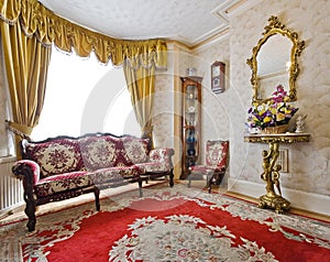 Lounge with antique furniture