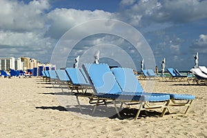 Lounge chairs on the beach