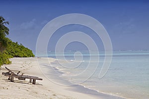 Lounge chairs on Beach