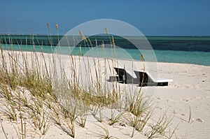 Lounge Chairs on the beach in Turks & Caicos