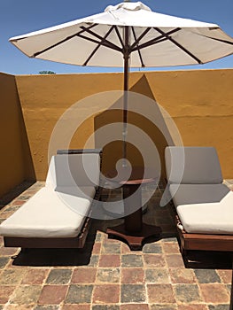 Lounge chairs and Shade Umbrella