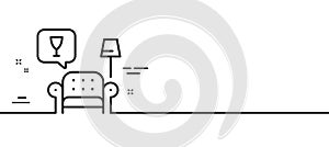 Lounge line icon. Relax place sign. Vector