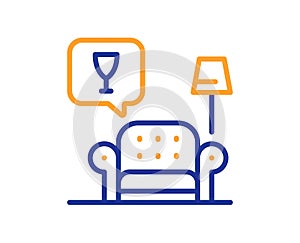 Lounge line icon. Relax place sign. Vector