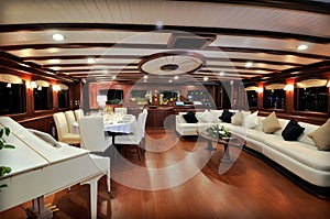 Lounge of sailboat