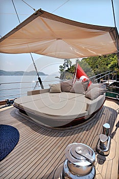 Lounge of sailboat