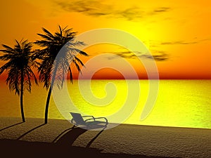 A lounger in sunrise photo