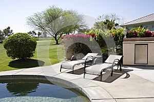 Loungers by the pool