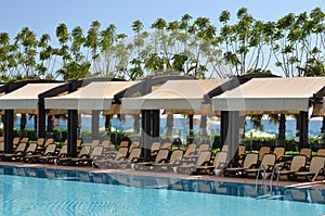 Loungers pool in hotel