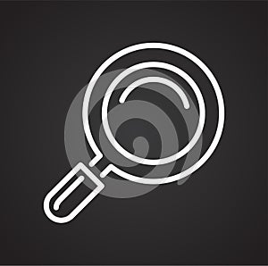 Loupe line icon on black background for graphic and web design, Modern simple vector sign. Internet concept. Trendy symbol for