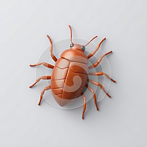 Louse 3D sticker  Emoji icon illustration, funny little animals, louse on a white background