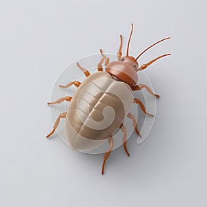 Louse 3D sticker  Emoji icon illustration, funny little animals, louse on a white background