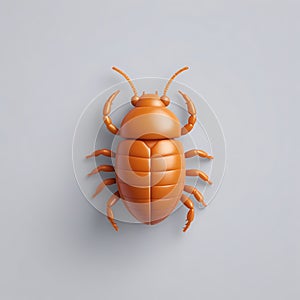 Louse 3D sticker  Emoji icon illustration, funny little animals, louse on a white background