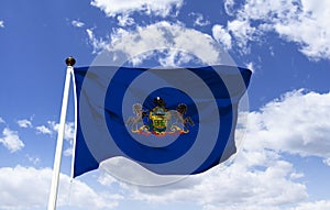 Lousiana flag mockup in the wind