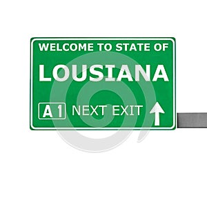 LOUSIANA road sign isolated on white