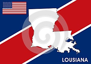 Lousiana - USA, United States of America Map vector template.