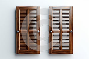 Louvered Doors on white background