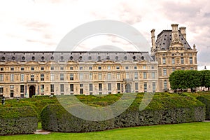 Louvre Museum building architecture exterior, Paris France