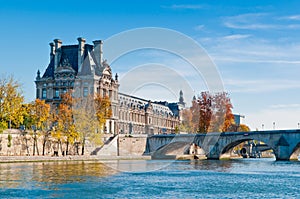 The Louvre Museum and the Seine River photo