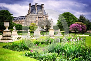 Louvre palace and Tuileries garden. Paris, France