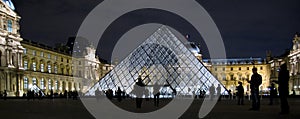 Louvre Pyramid at night