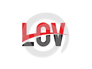 LOV Letter Initial Logo Design