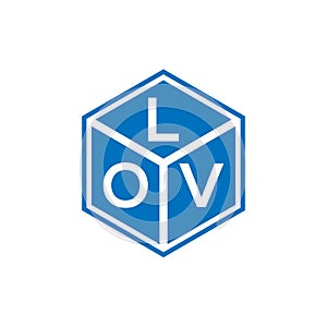 LOV letter logo design on black background. LOV creative initials letter logo concept. LOV letter design