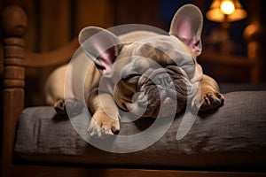 Lovable Sleepy french bulldog. Generate Ai