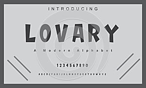 Lovary font. Elegant alphabet letters font and number.