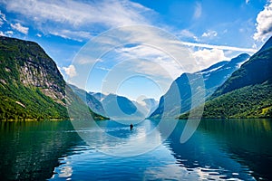 Lovatnet lake Beautiful Nature Norway.