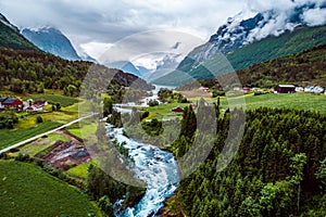 Lovatnet lake Beautiful Nature Norway photo