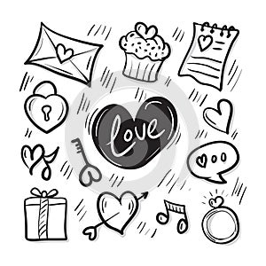 Doodles Love elements vector illustration