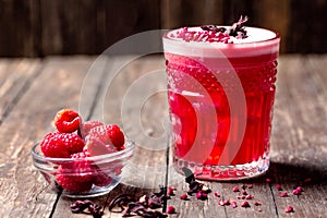 Love Affair cocktail served with raspberries