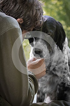 Love and affection between man and his dog